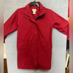L.L. Bean Women's Vibrant Red Trench Coat Size M